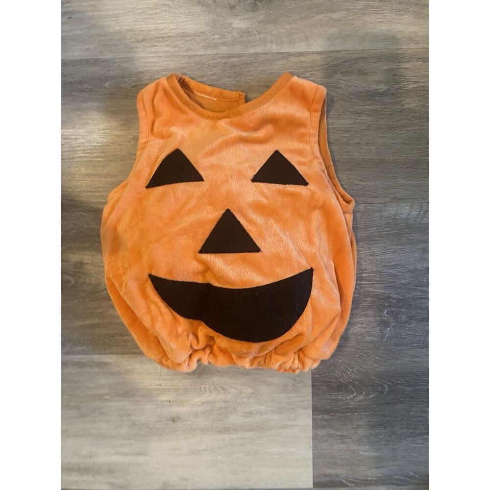 *Pumpkin Infant unisex Orange Jack-O-Lantern Halloween Costume Jumpsuit 12-18 Mo